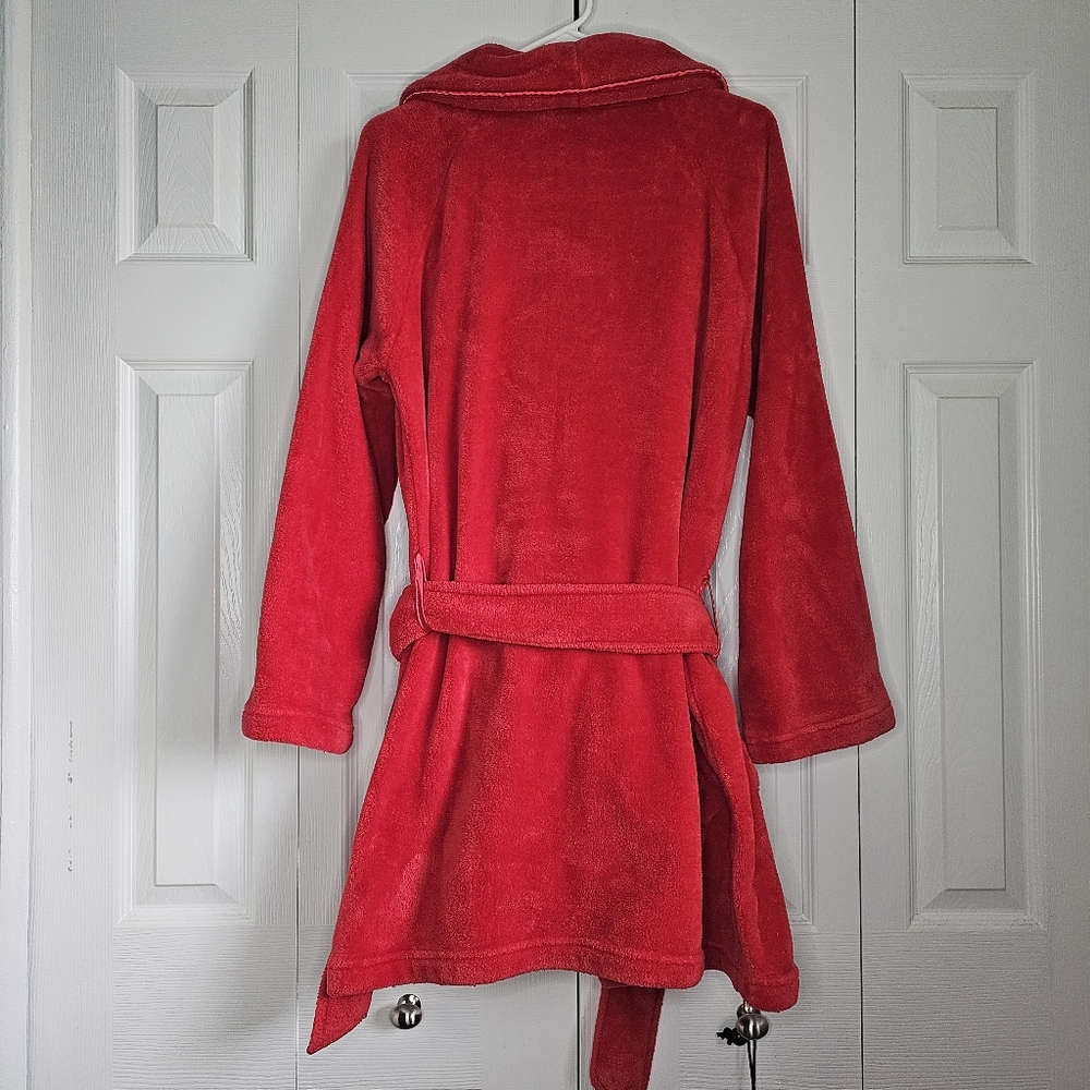 Victoria's Secret Red Fleece Robe Sz M/L - Picture 7 of 8